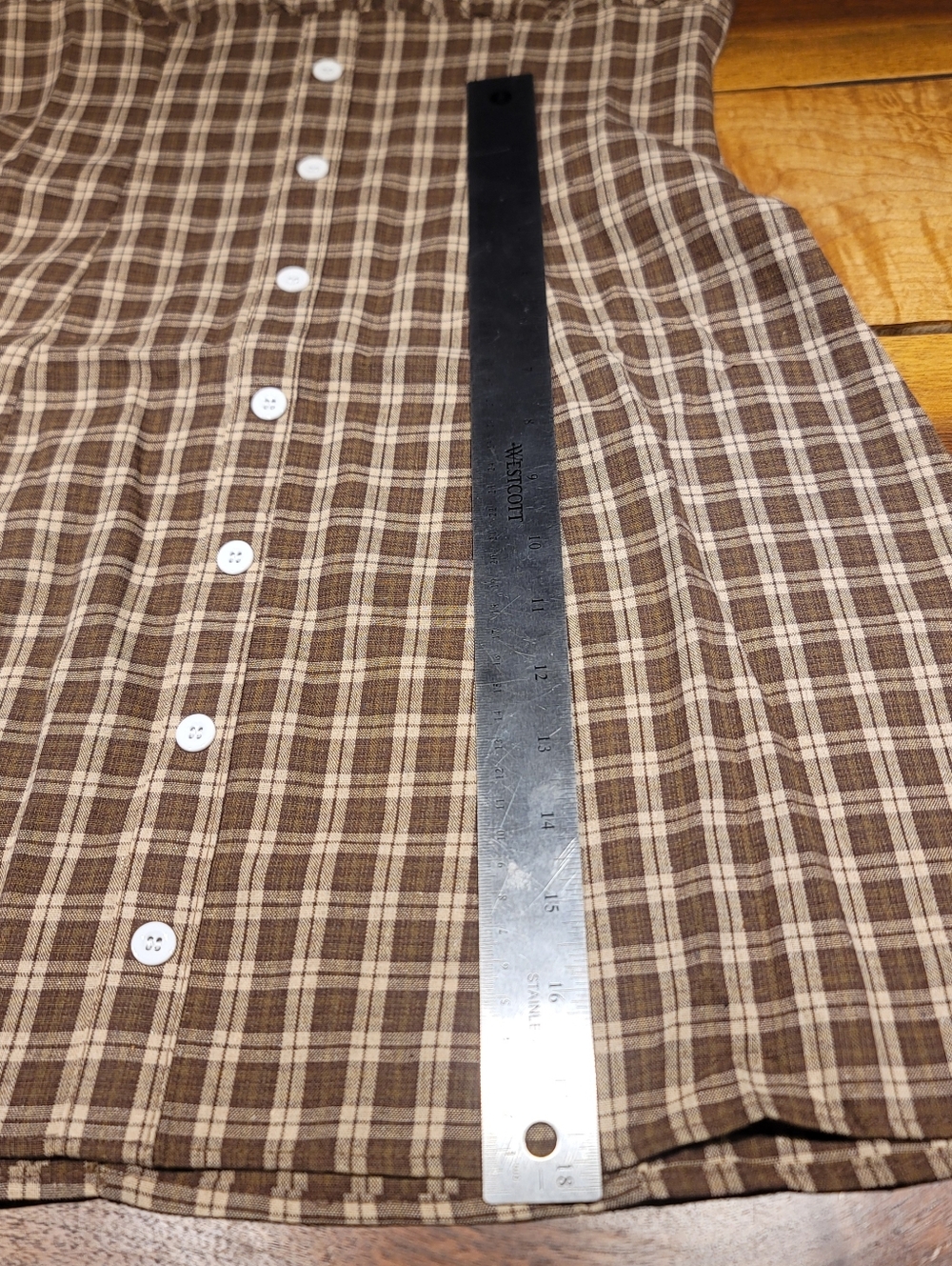 Plaid Button Mini Dress Size Small - Picture 5 of 7